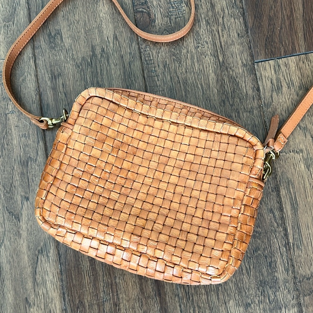 Clare V Midi Sac Natural Woven Checker